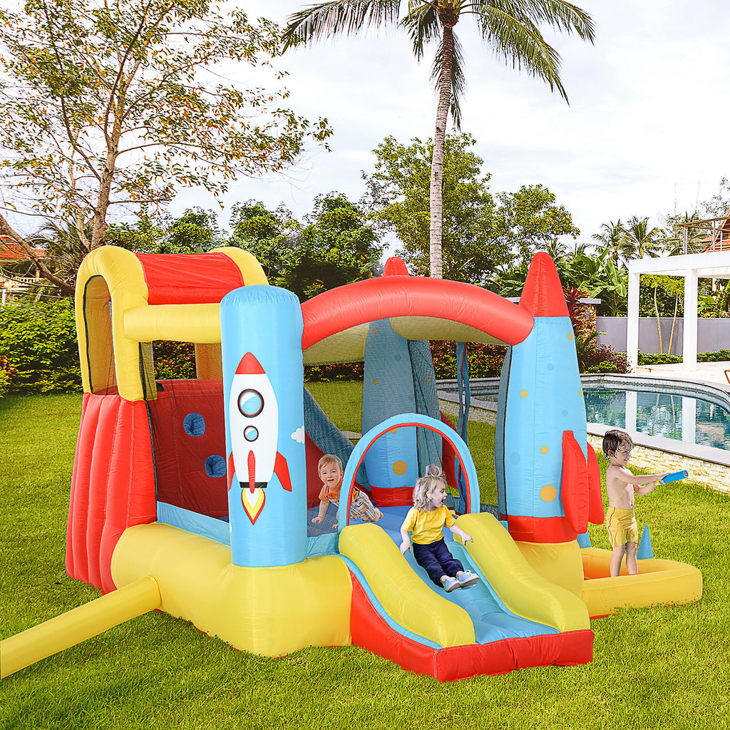 11.14' x 9.18' Bounce House with Water Slide and Air Blower