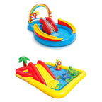 Intex 9.75ft x 6.33ft x 53in Inflatable Rainbow Play Pool and Ocean Play Pool — image 1