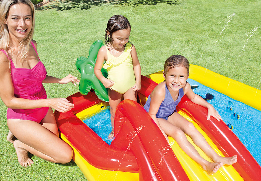 Intex 9.75ft x 6.33ft x 53in Inflatable Rainbow Play Pool and Ocean Play Pool — image 10