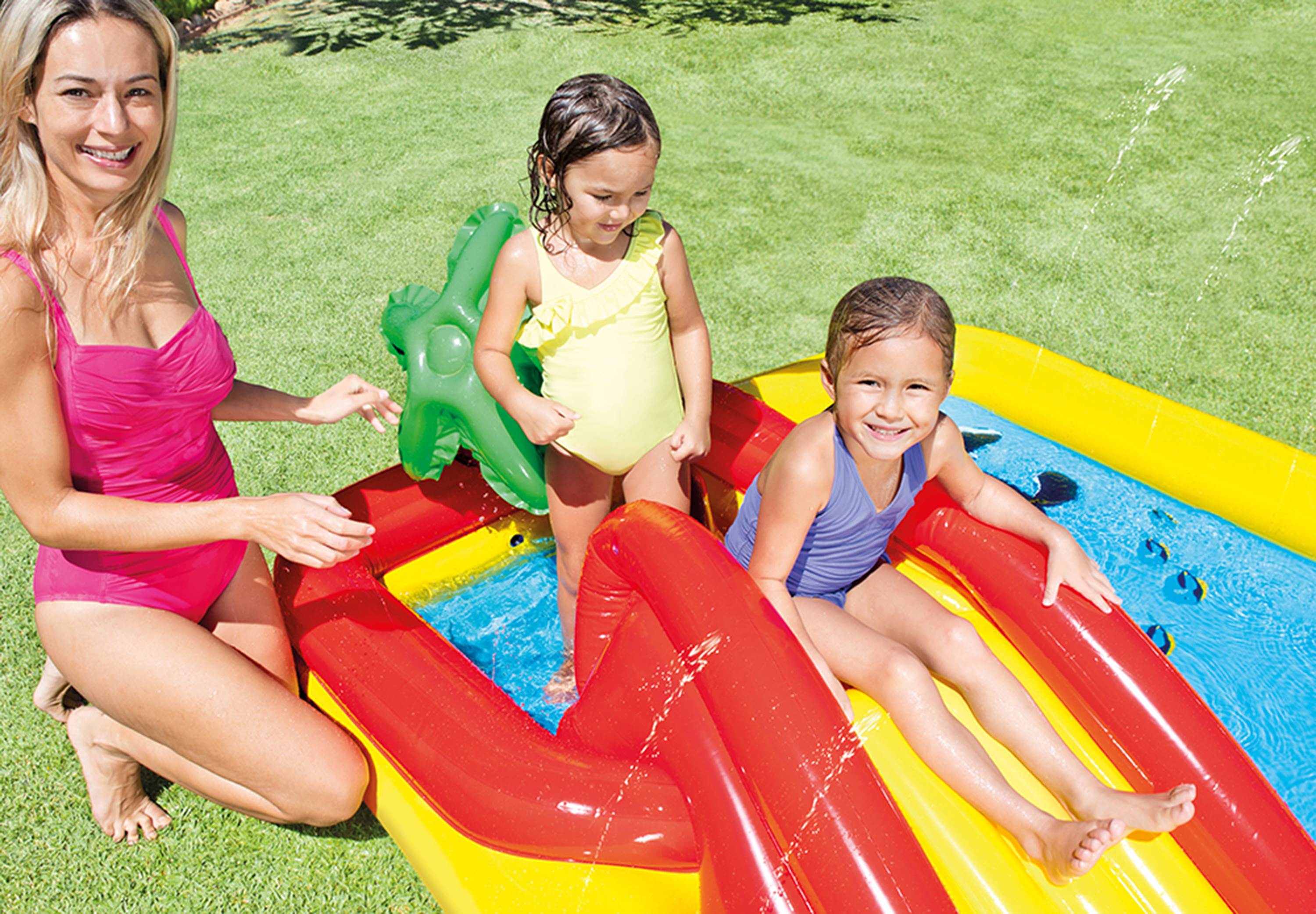 Intex 9.75ft x 6.33ft x 53in Inflatable Rainbow Play Pool and Ocean Play Pool — image 10