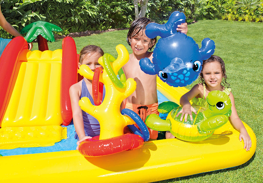 Intex 9.75ft x 6.33ft x 53in Inflatable Rainbow Play Pool and Ocean Play Pool — image 9