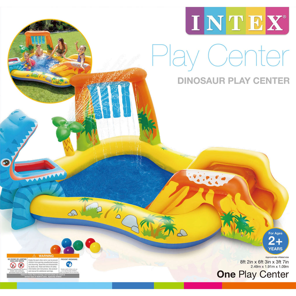 Intex 8ft x 6.25ft x 43in Dinosaur Play Pool & Inflatable Rainbow Play Pool — image 7