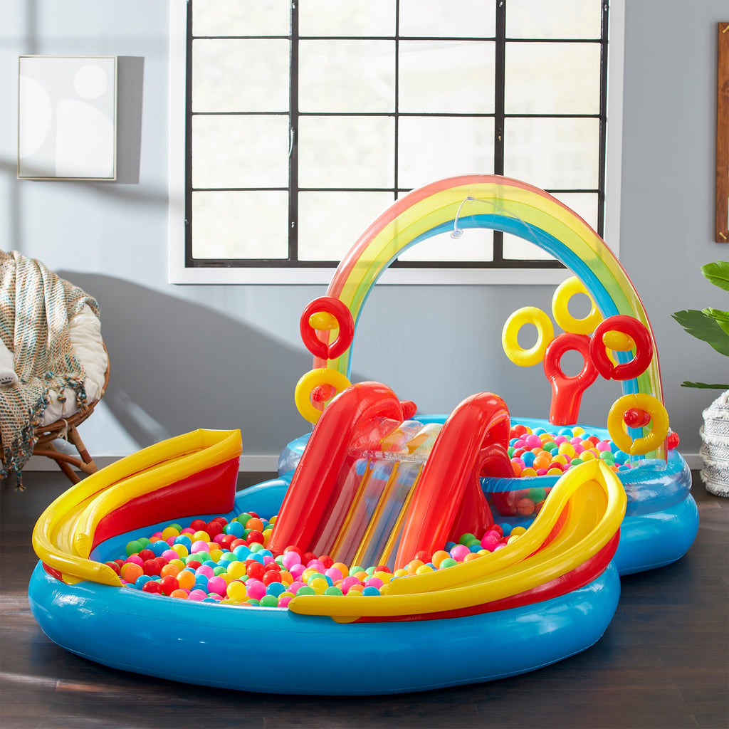 Intex 8ft x 6.25ft x 43in Dinosaur Play Pool & Inflatable Rainbow Play Pool — image 8