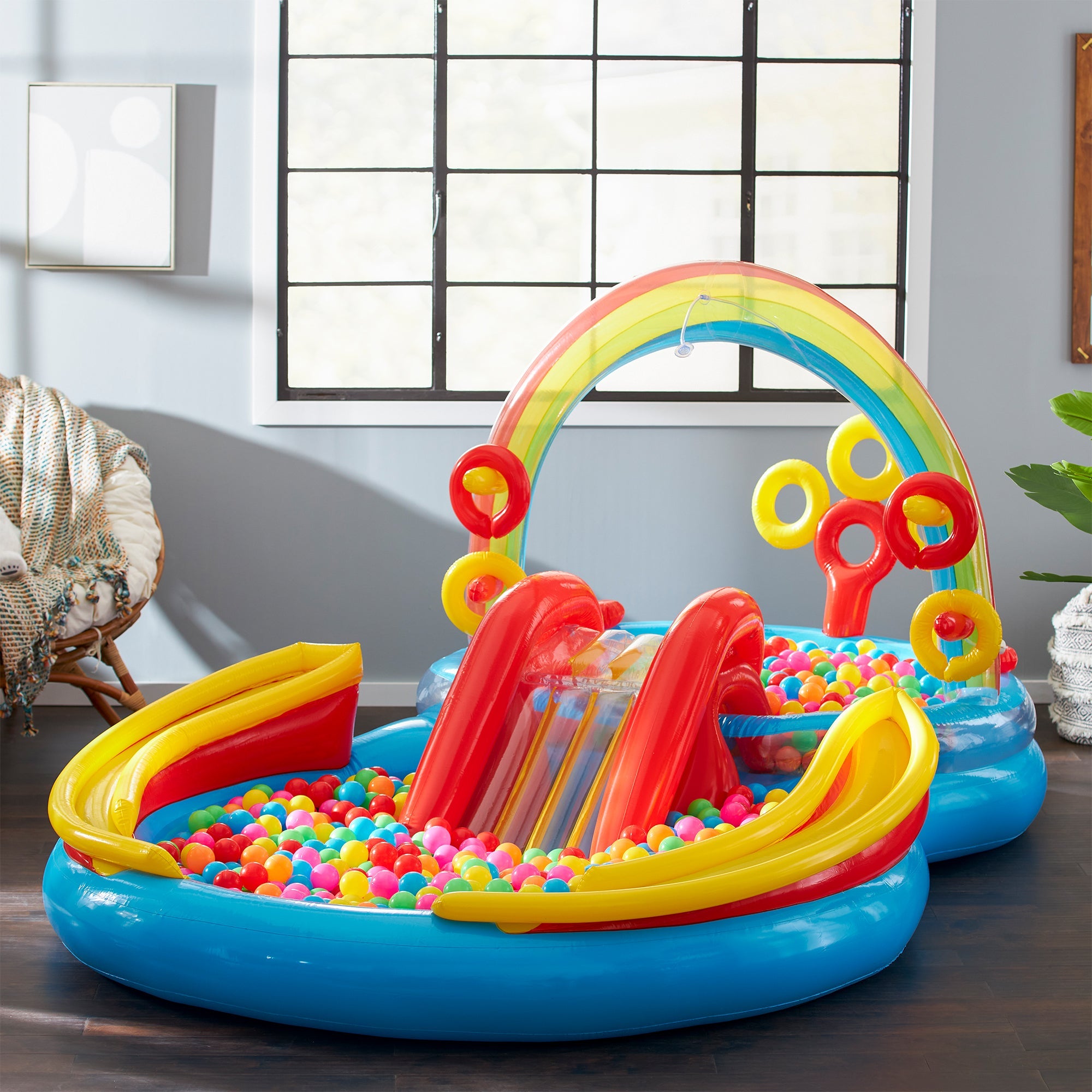 Intex 8ft x 6.25ft x 43in Dinosaur Play Pool & Inflatable Rainbow Play Pool — image 8