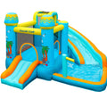 11' x 11' Treasure Island Inflatable Bounce House with Dual Water Slides, Splash Pool & 450W Air Blower for Kids Backyard Water Park