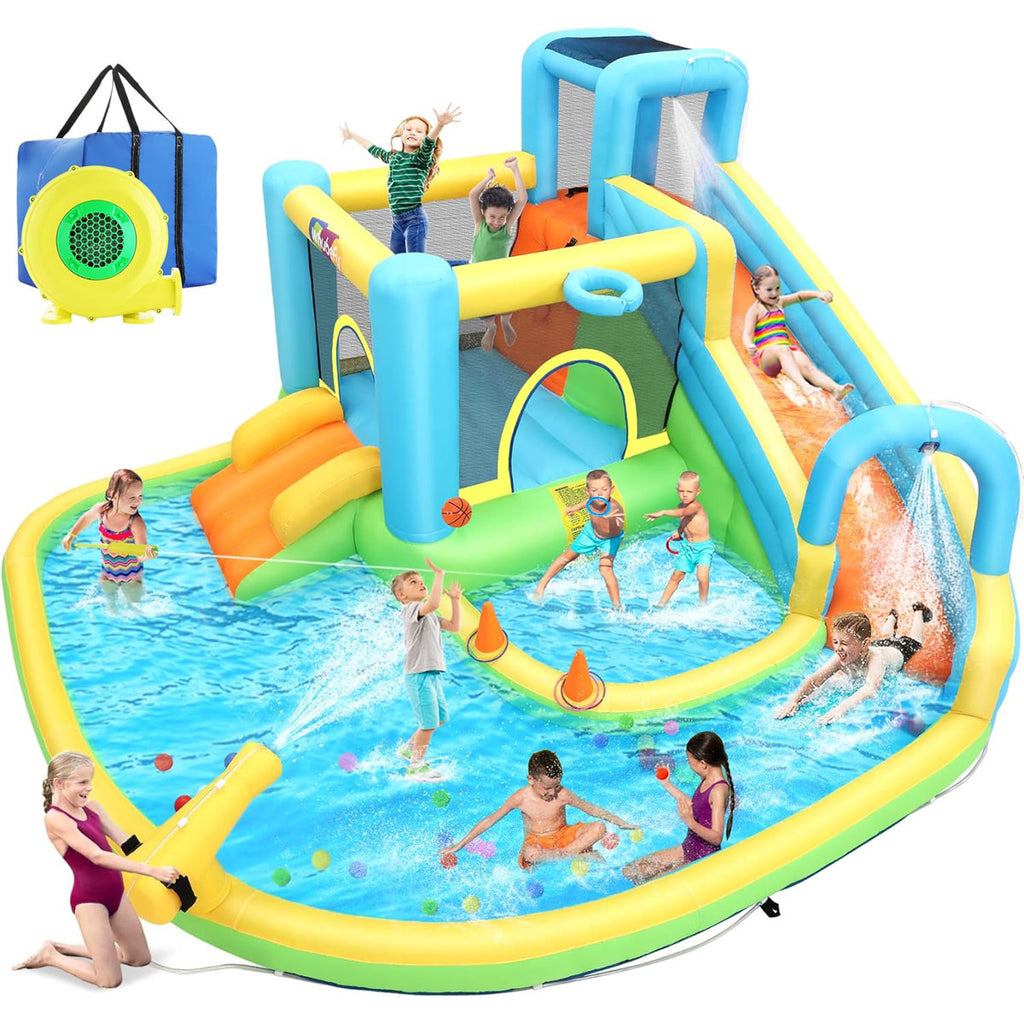 Lumen 15.2' x 13.1' Bounce House with Splash Pool and Air blower