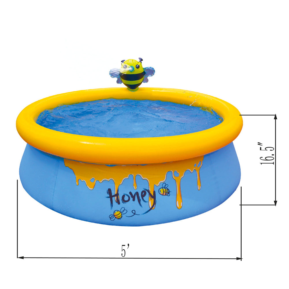 JLeisure 5' x 16.5" Bee Spray Inflatable Outdoor Above Ground Kid Swimming Pool — image 4