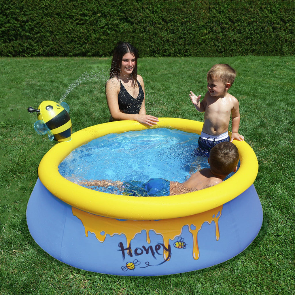 JLeisure 5' x 16.5" Bee Spray Inflatable Outdoor Above Ground Kid Swimming Pool — image 2