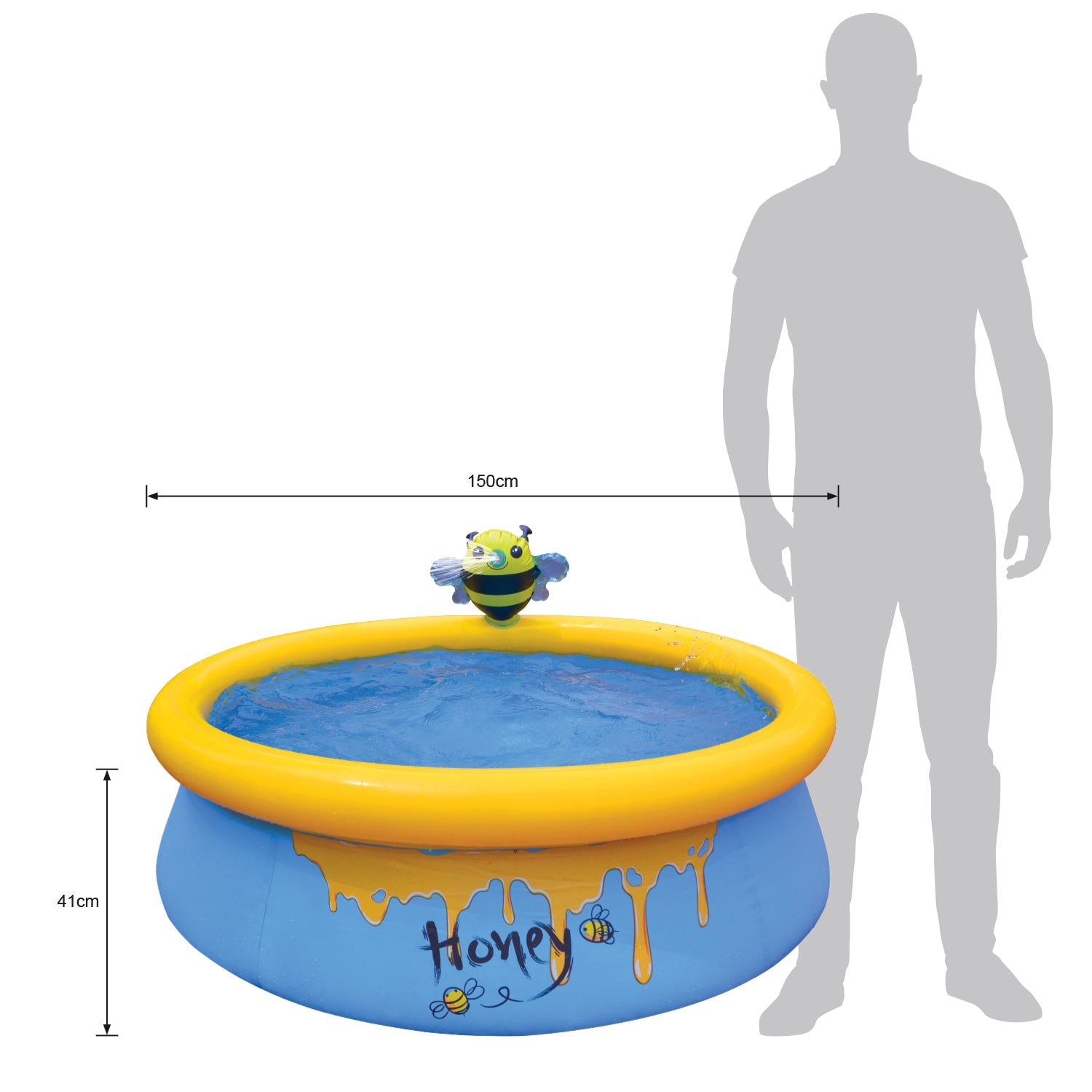 JLeisure 5' x 16.5" Bee Spray Inflatable Outdoor Above Ground Kid Swimming Pool — image 5