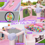 13.4' x 6.9' Inflatable Bounce House with Slide, Ball Pit, Basketball Hoop & Dart Game – Indoor & Outdoor Toddler Playhouse with Blower, Balls & Accessories – Quick Setup for Year-Round Fun