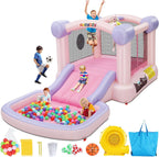 13.4' x 6.9' Inflatable Bounce House with Slide, Ball Pit, Basketball Hoop & Dart Game – Indoor & Outdoor Toddler Playhouse with Blower, Balls & Accessories – Quick Setup for Year-Round Fun
