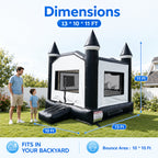 13' L x 10' W x 11' H Commercial-Grade Castle Bounce House with Blower for Kids & Adults