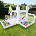 13' X 12.3' White Bounce House With Slide & Ball Pit & Air Blower