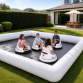 13' x 13' Inflatable Bumper Car Racing Track for Kids, PVC Backyard Racing Arena with Air Pump, Track Only, Cars Not Included