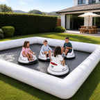 13' x 13' Inflatable Bumper Car Racing Track for Kids, PVC Backyard Racing Arena with Air Pump, Track Only, Cars Not Included