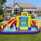 14.1' x 11.58' Bounce House with Water Slide and Air Blower