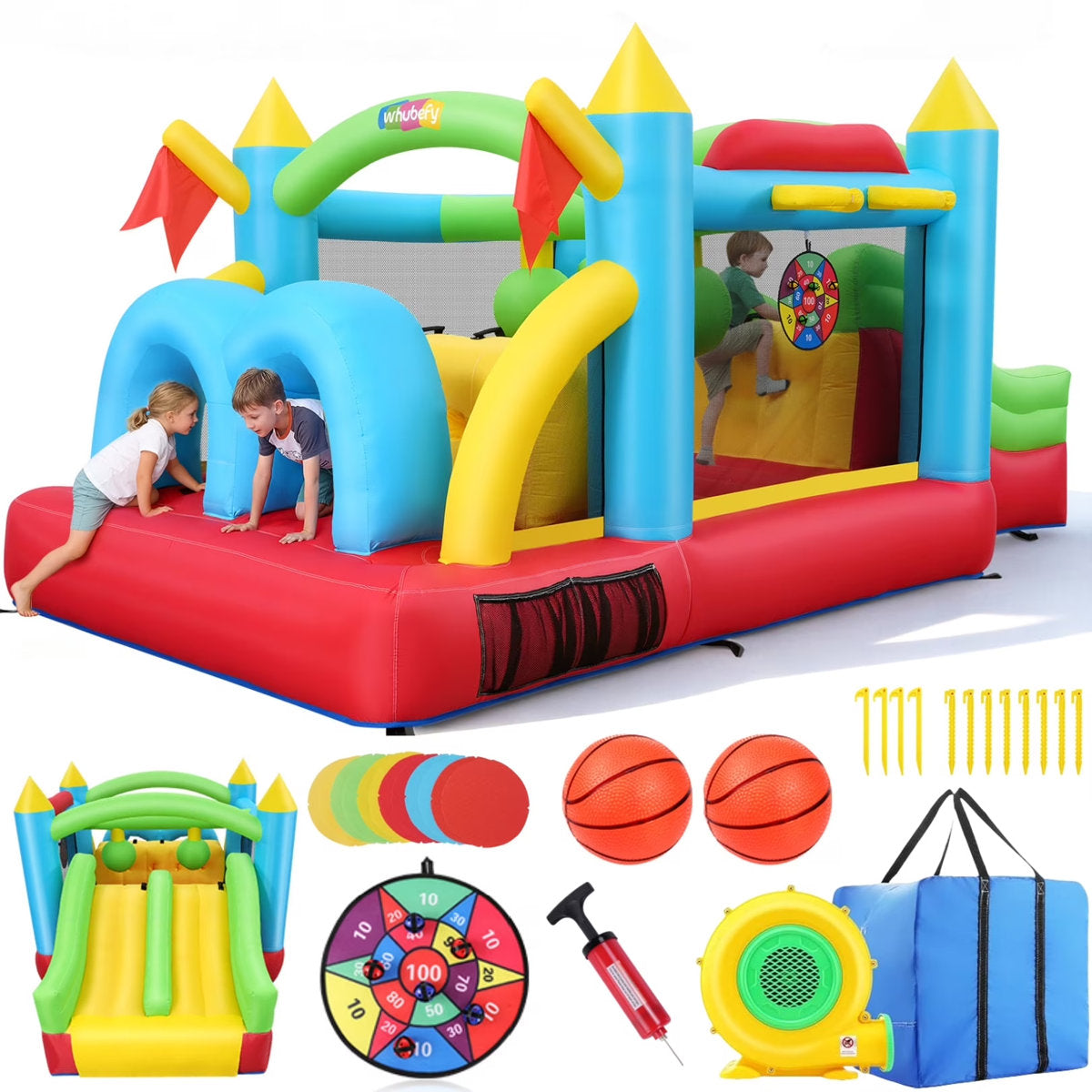 98.43" x 216.53" Bounce House with Air Blower