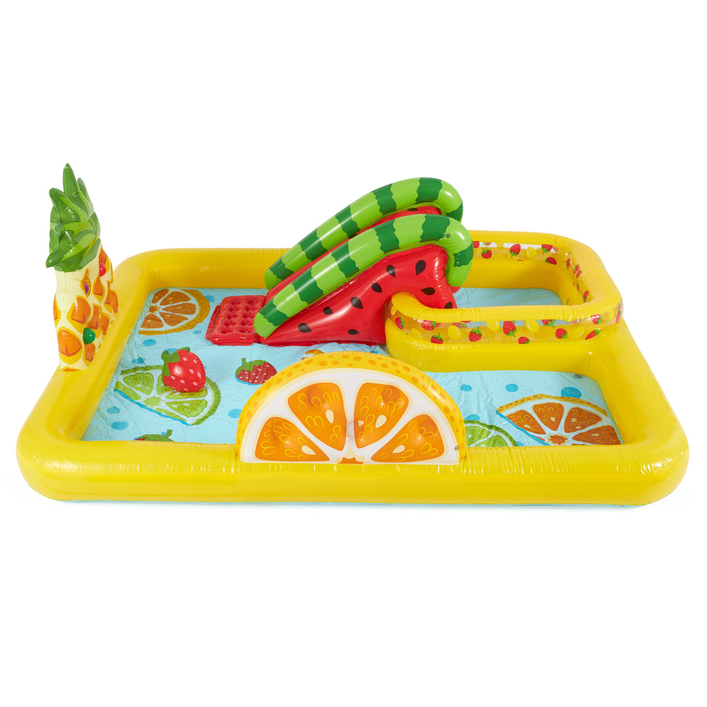 Intex Fun 'N Fruity Outdoor Inflatable Kiddie Pool Play Center with Water Slide — image 4