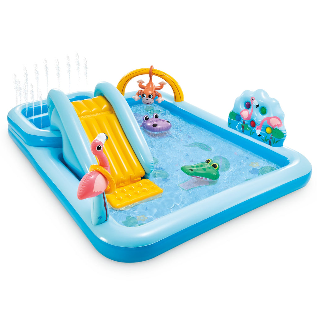 Intex 96" x 78" x 28" Inflatable Jungle Adventure Play Center Spray Kiddie Pool — image 1