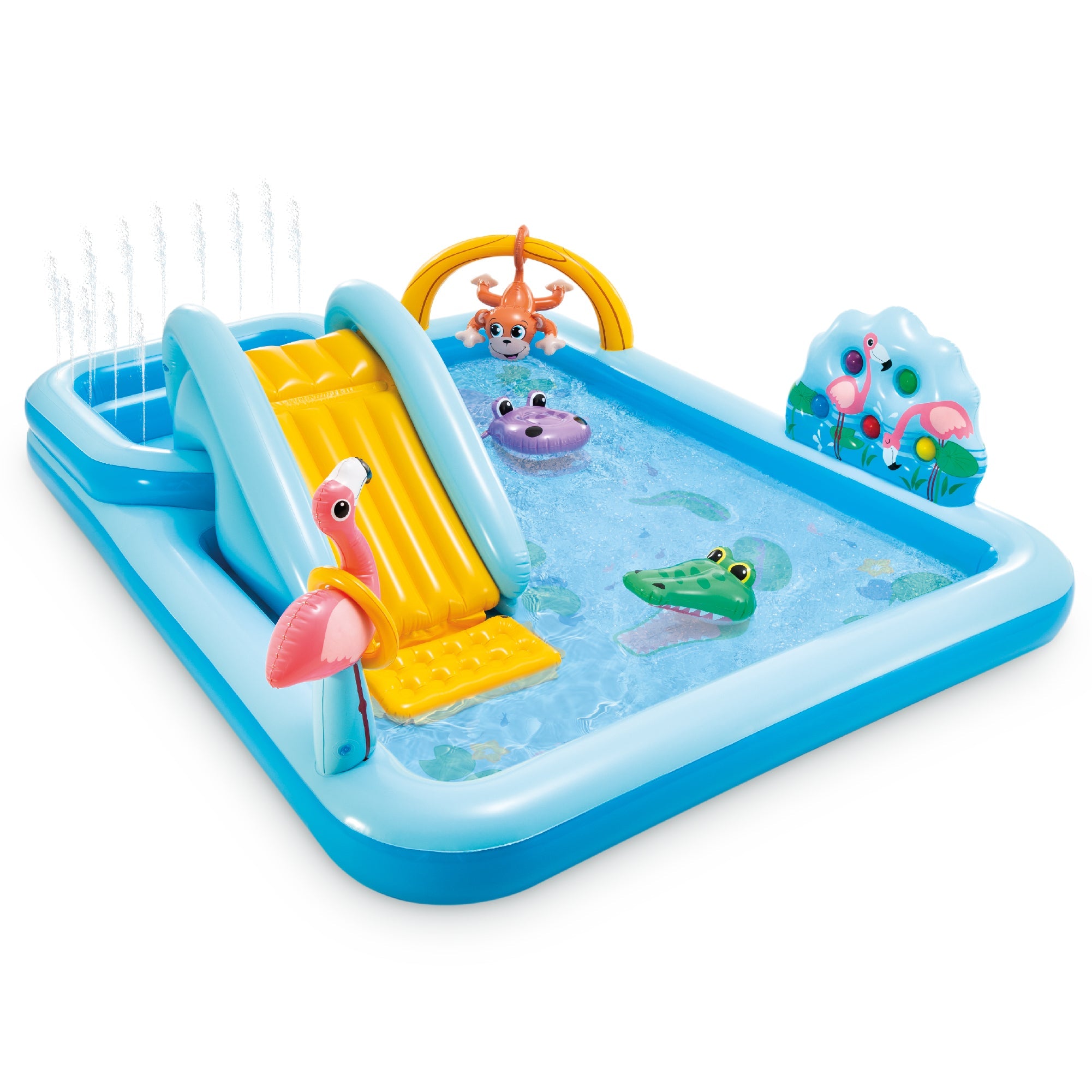 Intex 96" x 78" x 28" Inflatable Jungle Adventure Play Center Spray Kiddie Pool — image 1