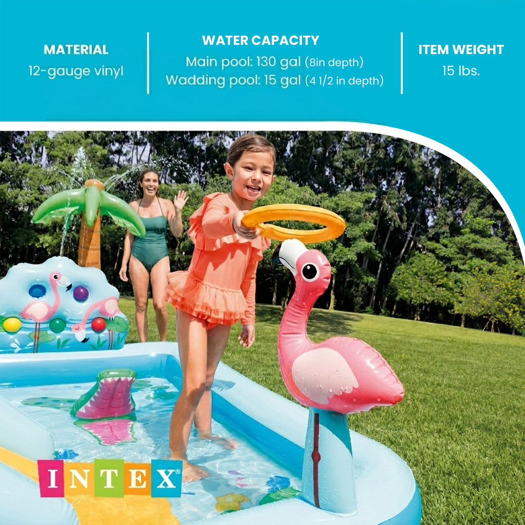 Intex 96" x 78" x 28" Inflatable Jungle Adventure Play Center Spray Kiddie Pool — image 4