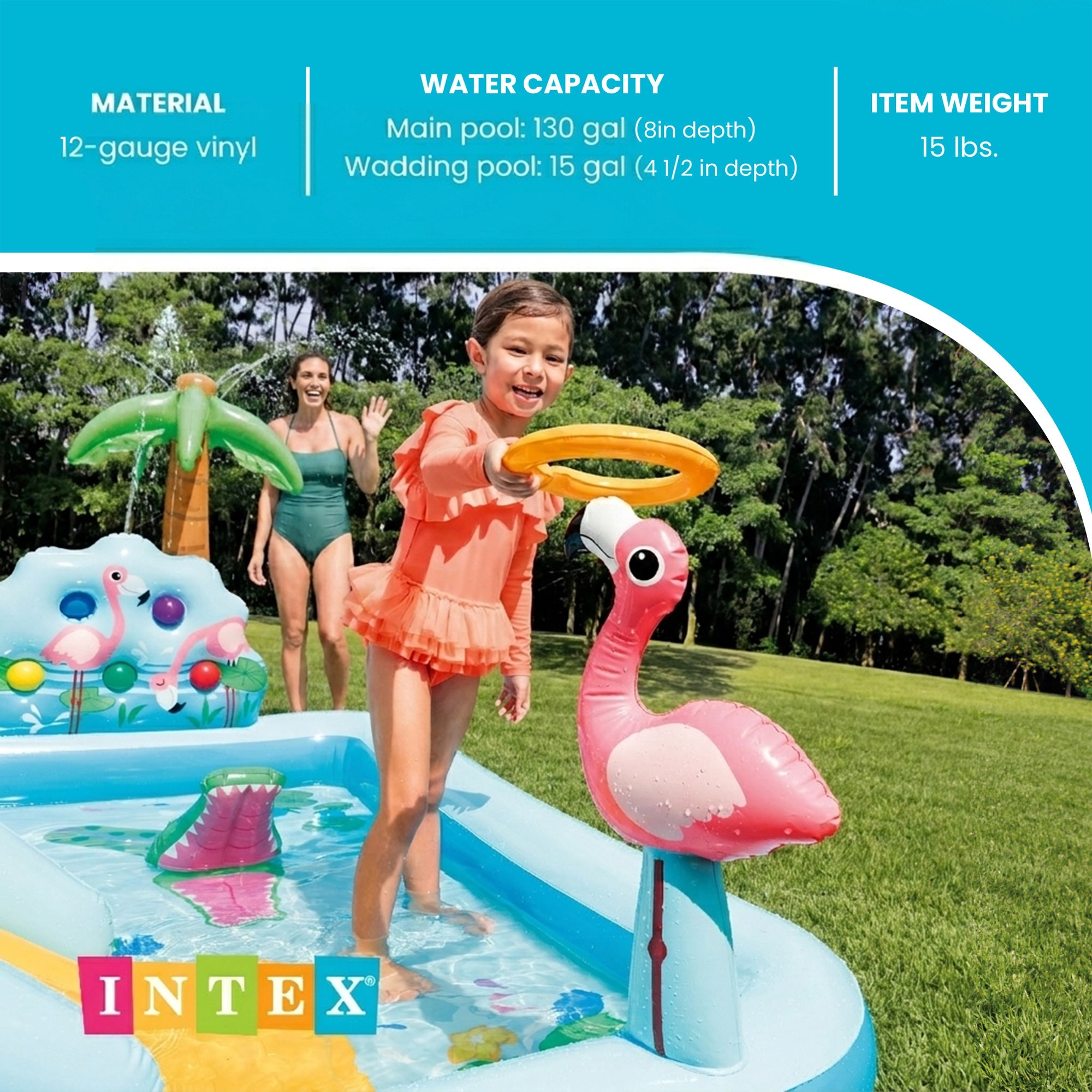 Intex 96" x 78" x 28" Inflatable Jungle Adventure Play Center Spray Kiddie Pool — image 4