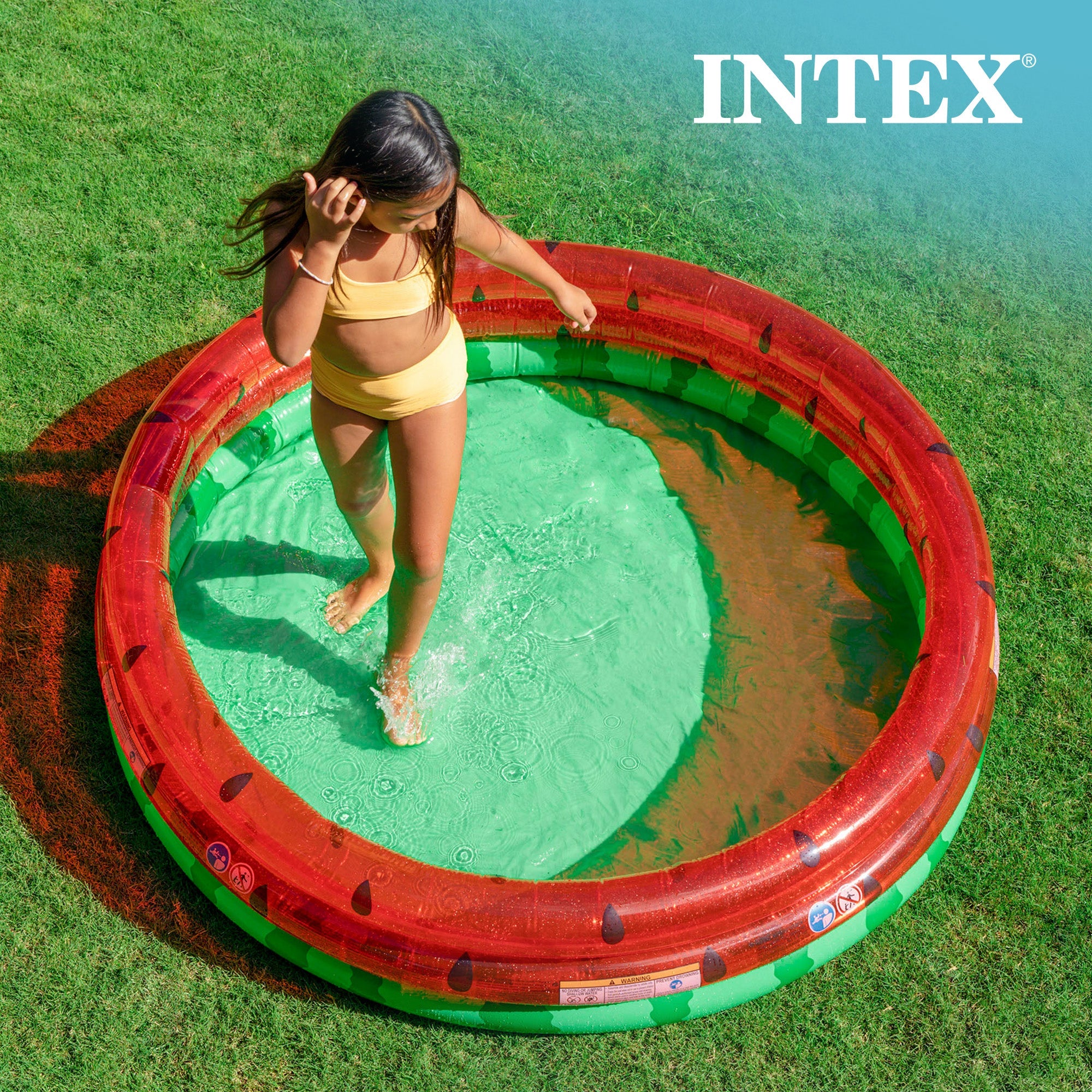 Intex 66-Inch Round Inflatable Outdoor Kids Swimming and Wading Watermelon Pool — image 3