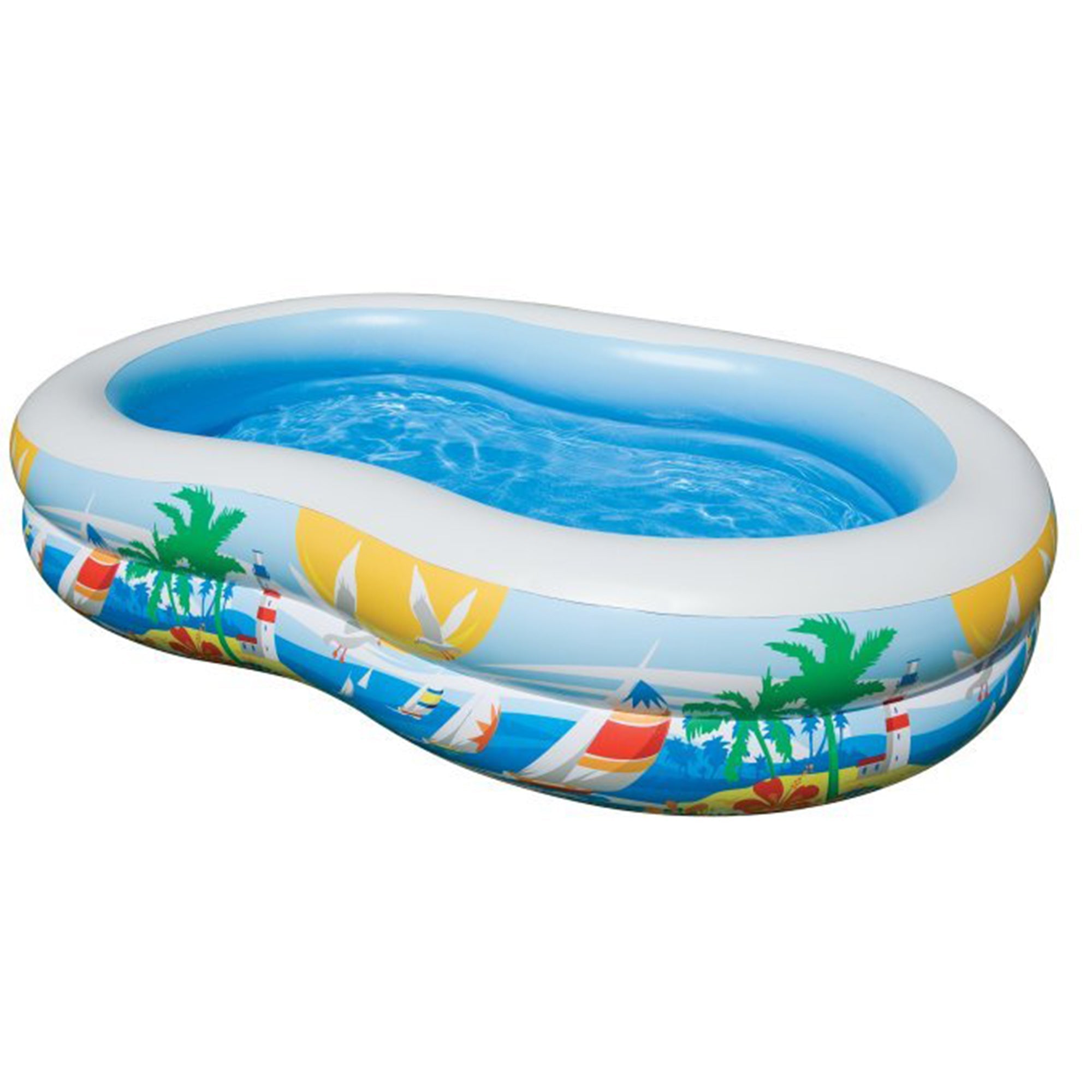 Intex 8.5’x5.25’x18” Seaside Paradise Inflatable Kiddie Pool & Electric Air Pump — image 3