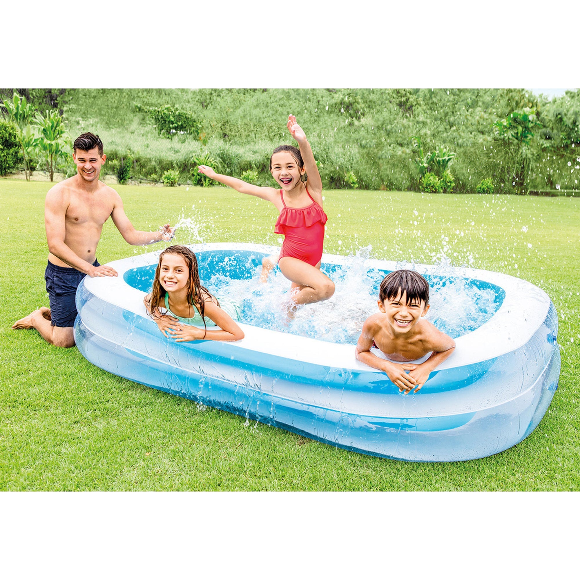 Intex Swim Center 198 Gal. Family Swimming Pool & 120V Electric Air Pump — image 7