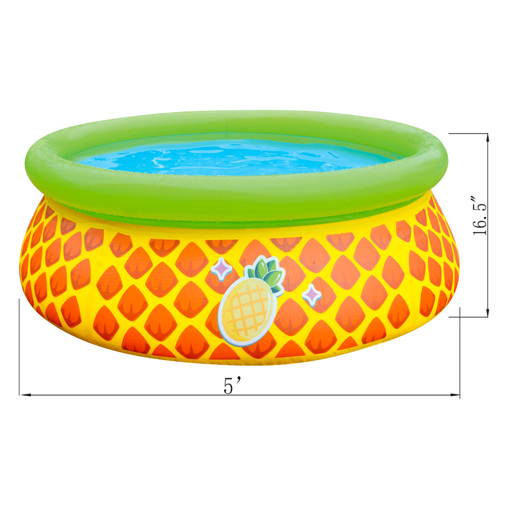 JLeisure 5' x 16.5" 3D Pineapple Inflatable Outdoor Kiddie Splash Swimming Pool — image 2