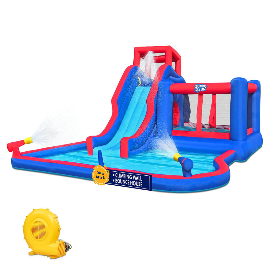12' x 17.1' Bounce House with Water Slide and Air Blower