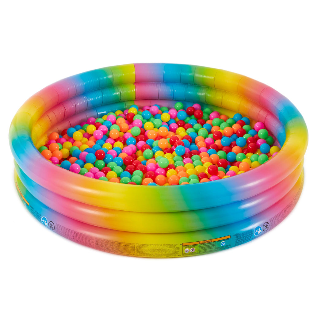 Intex 58449EP Rainbow Ombre 3 Ring Round Inflatable Kids Outdoor Swimming Pool — image 6