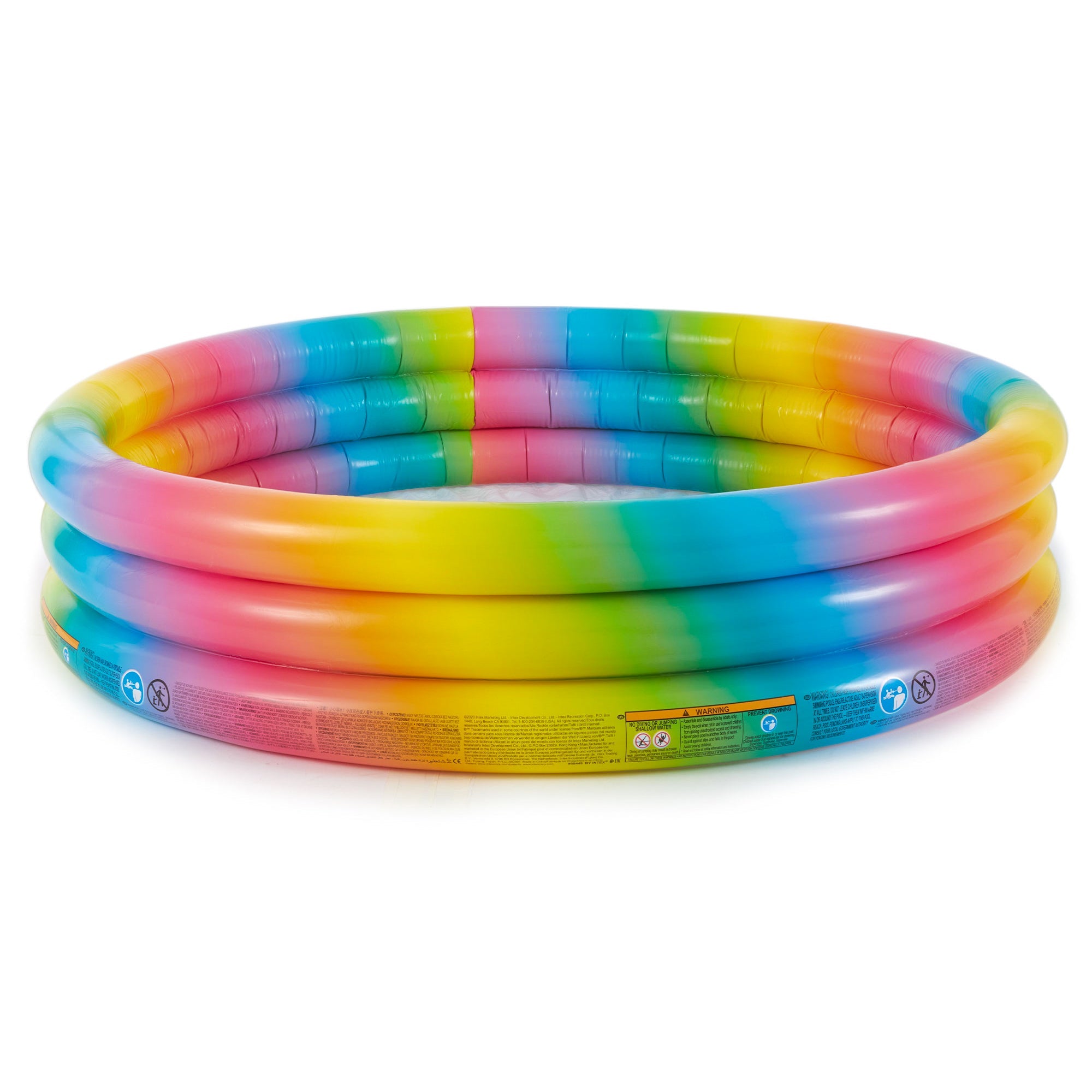 Intex 58449EP Rainbow Ombre 3 Ring Round Inflatable Kids Outdoor Swimming Pool — image 3