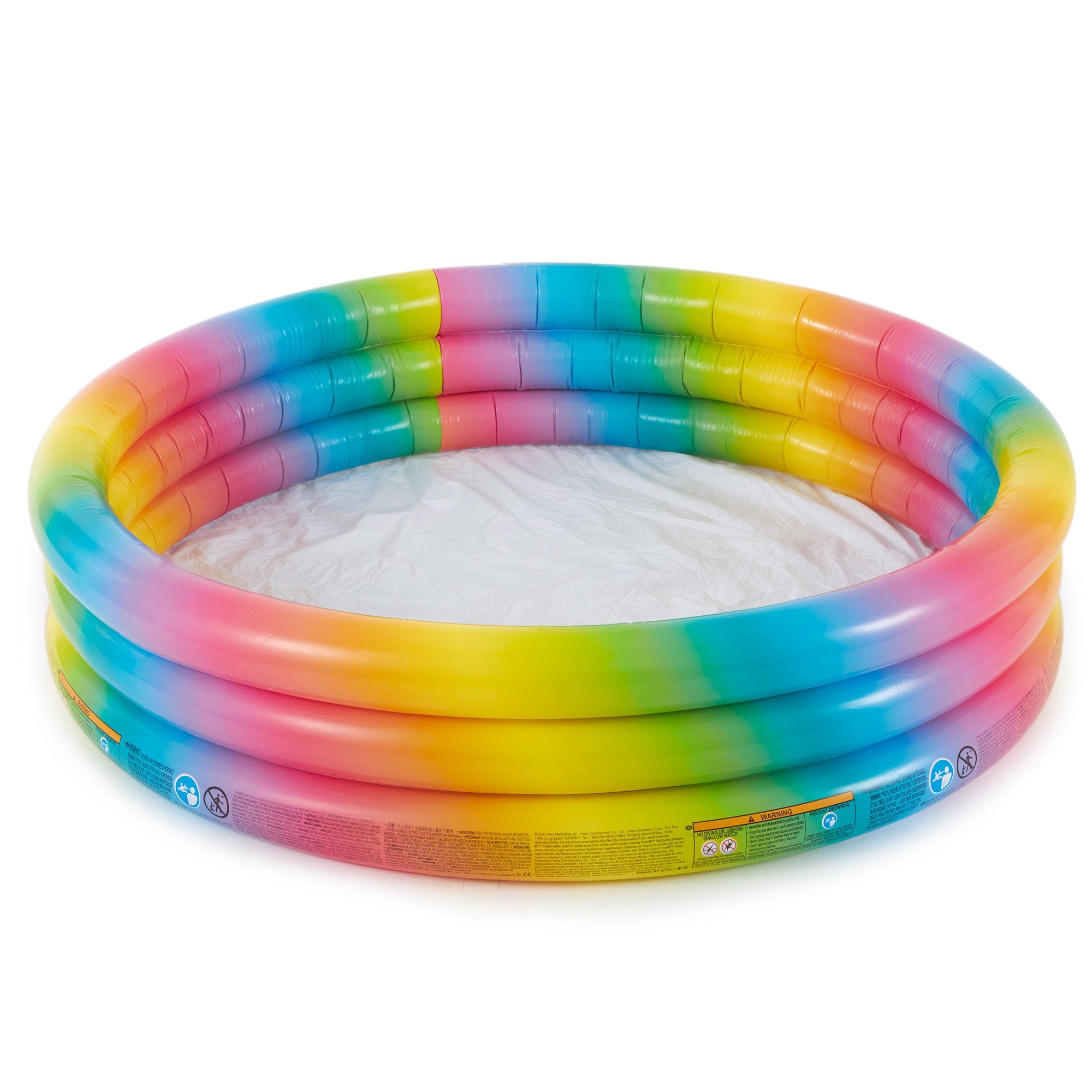 Intex 58449EP Rainbow Ombre 3 Ring Round Inflatable Kids Outdoor Swimming Pool — image 4