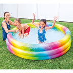 Intex 58449EP Rainbow Ombre 3 Ring Round Inflatable Kids Outdoor Swimming Pool — image 8