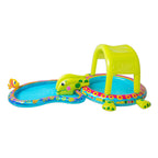 Banzai Shade N Slide Turtle Inflatable Outdoor Kiddie Splash Pool with Sprinkler — image 1