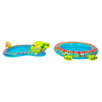 Banzai Shade N Slide Turtle Inflatable Outdoor Kiddie Splash Pool with Sprinkler — image 5