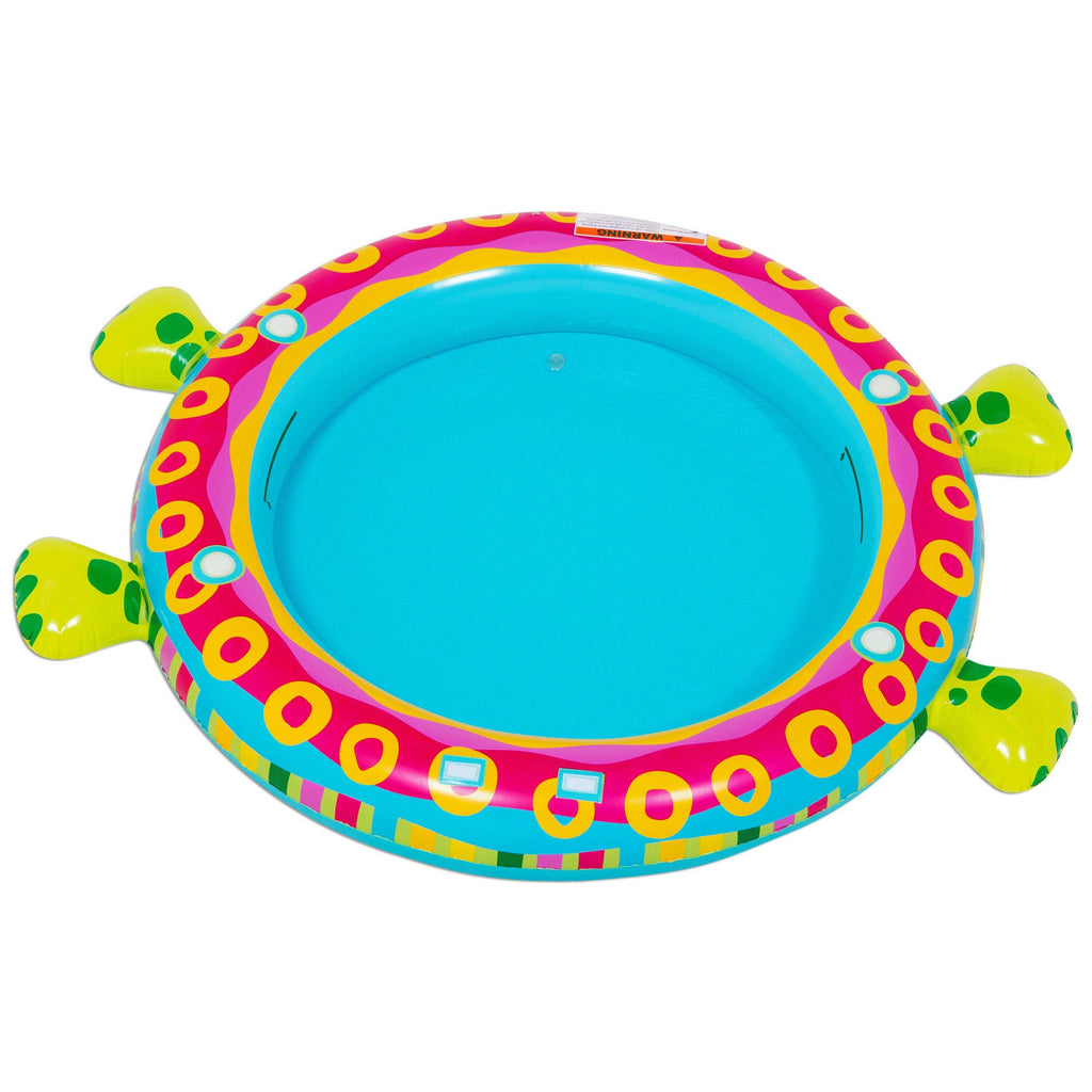 Banzai Shade N Slide Turtle Inflatable Outdoor Kiddie Splash Pool with Sprinkler — image 7