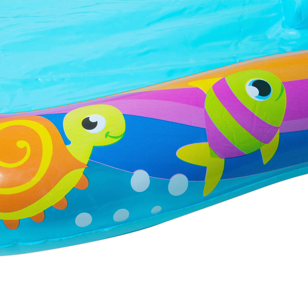 Banzai Shade N Slide Turtle Inflatable Outdoor Kiddie Splash Pool with Sprinkler — image 8