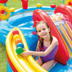 Intex 9.75 x 6.3 Foot Rainbow Slide Inflatable Pool and Water Slide Ring Center — image 9
