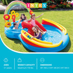 Intex 9.75 x 6.3 Foot Rainbow Slide Inflatable Pool and Water Slide Ring Center — image 2