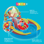 Intex 9.75 x 6.3 Foot Rainbow Slide Inflatable Pool and Water Slide Ring Center — image 3