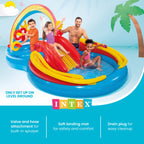 Intex 9.75 x 6.3 Foot Rainbow Slide Inflatable Pool and Water Slide Ring Center — image 5