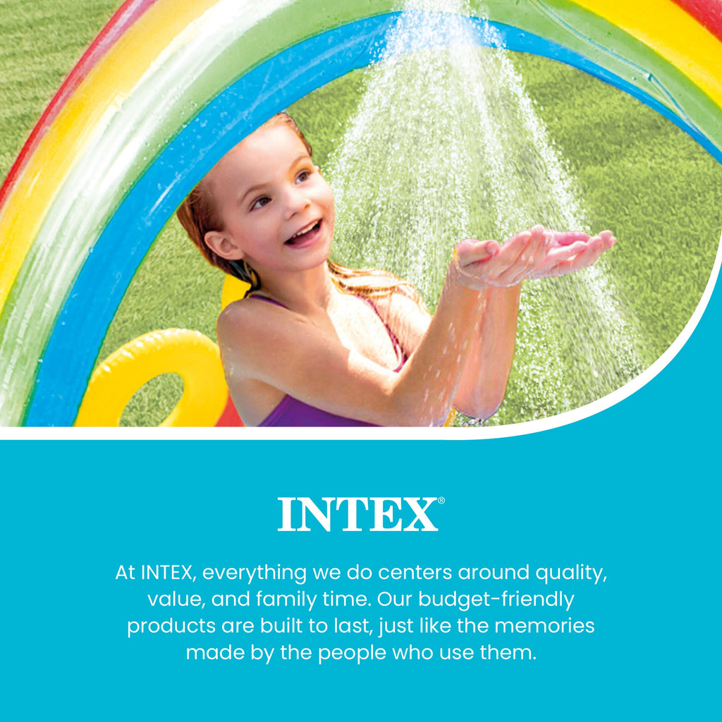 Intex 9.75 x 6.3 Foot Rainbow Slide Inflatable Pool and Water Slide Ring Center — image 6