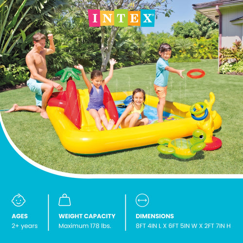Intex 100"x77" Inflatable Ocean Play Center Backyard Toddler Kiddie Pool & Games — image 2