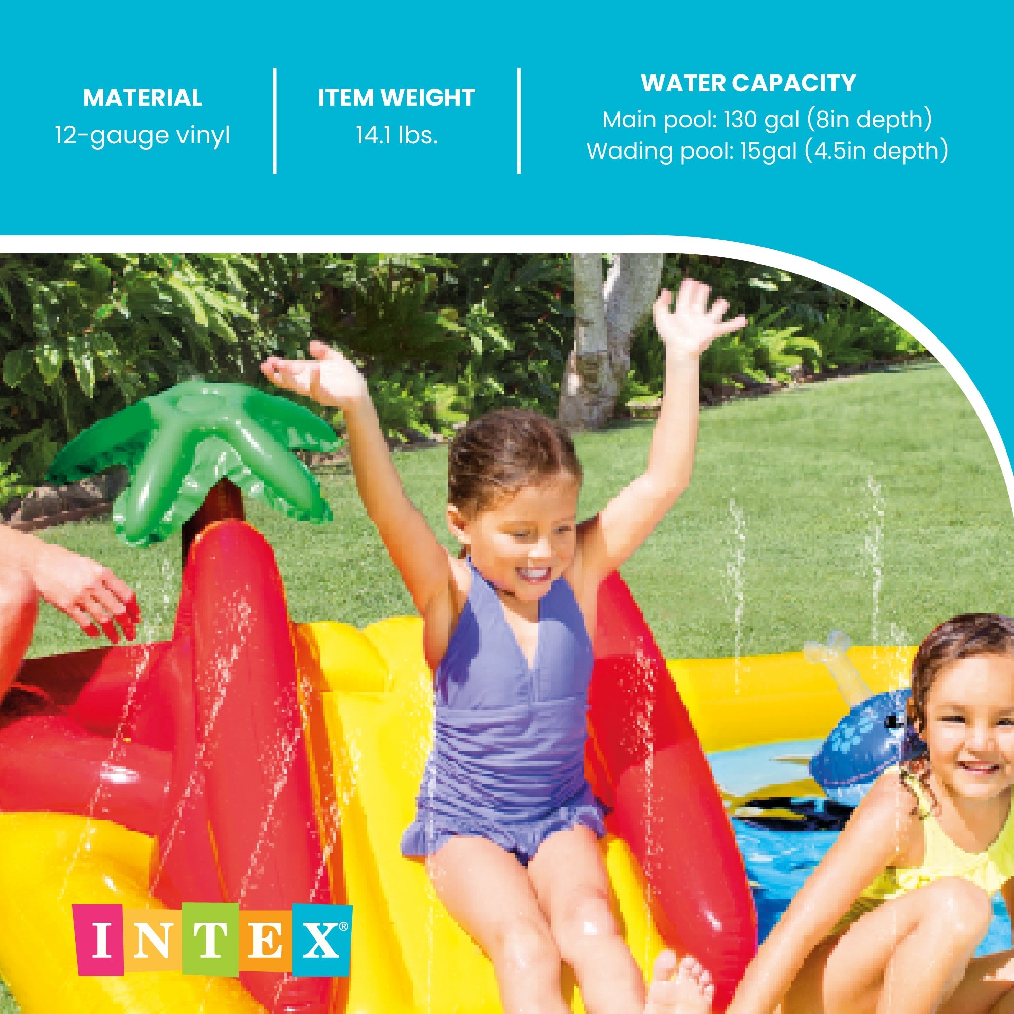 Intex 100"x77" Inflatable Ocean Play Center Backyard Toddler Kiddie Pool & Games — image 4