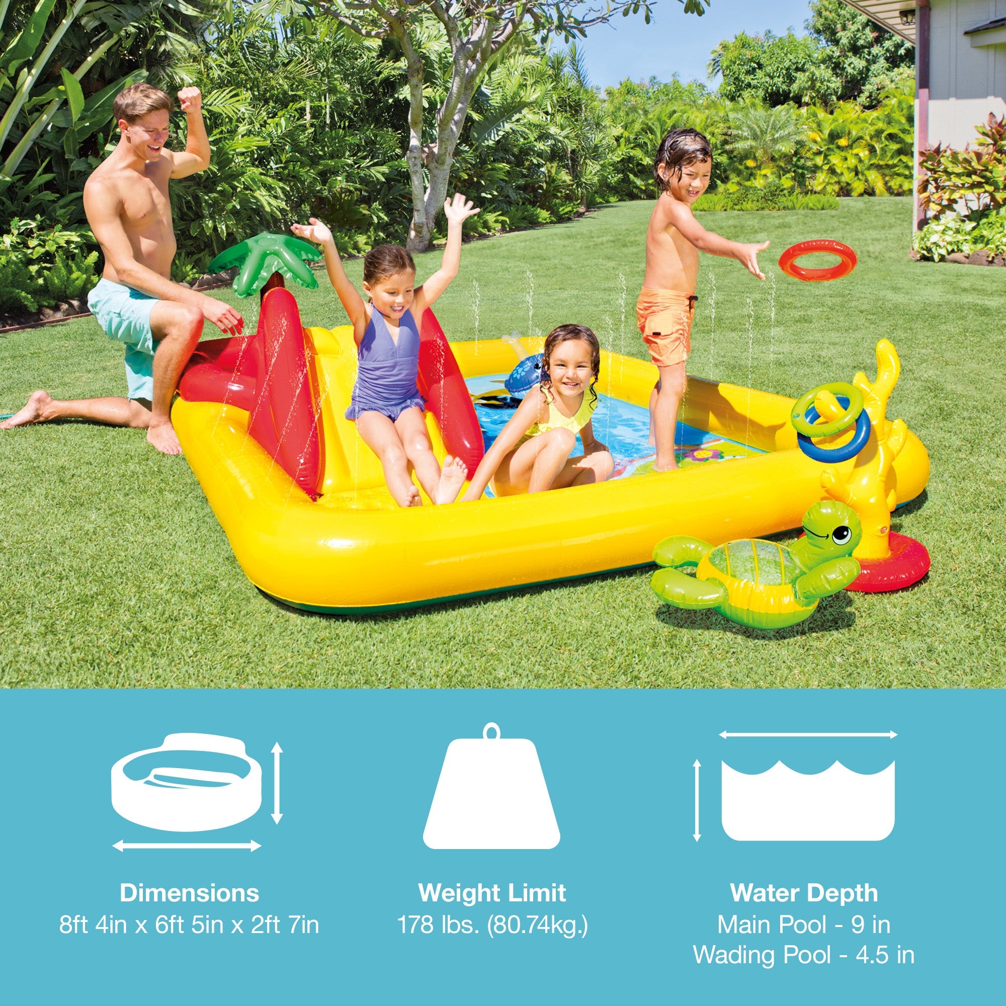 Intex Dinoland Kiddie Inflatable Pool & Inflatable Ocean Backyard Kiddie Pool — image 3