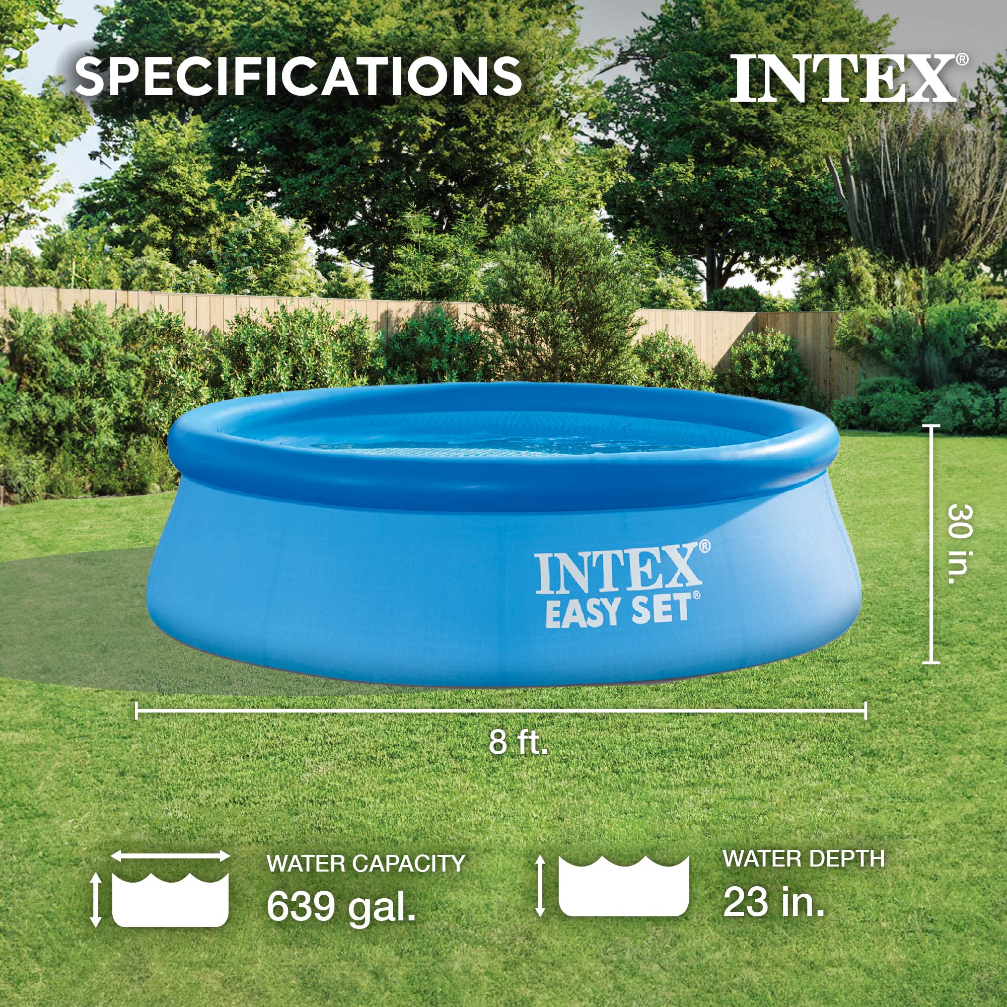 Intex 8ft x 30in Easy Set Inflatable Swimming Pool with 330 GPH Filter Pump — image 2