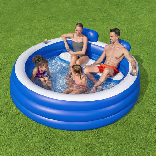 H2OGO! Splash Paradise Inflatable Family Pool with Headrests,  7'7" x 7'2" x 31" — image 2