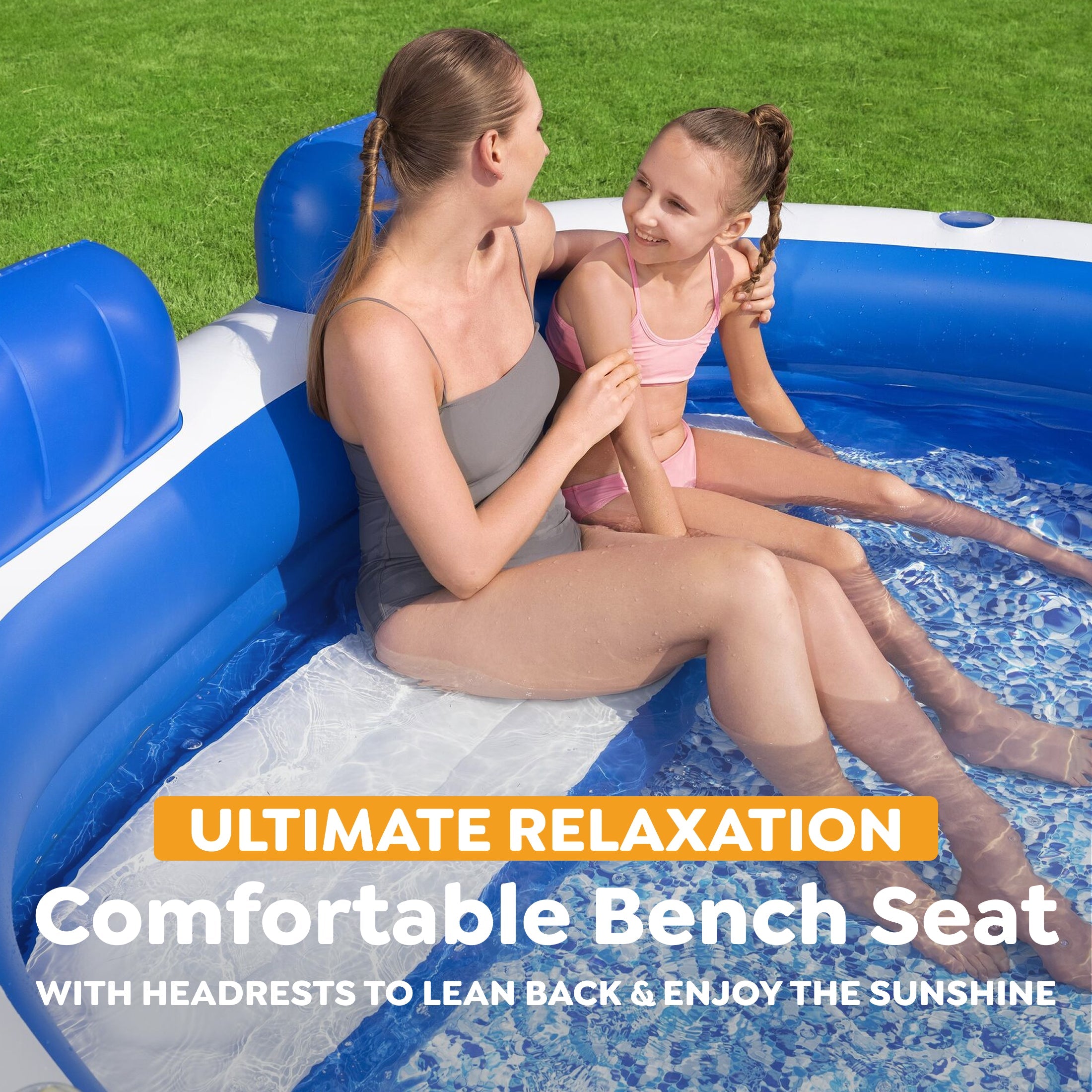 H2OGO! Splash Paradise Inflatable Family Pool with Headrests,  7'7" x 7'2" x 31" — image 6